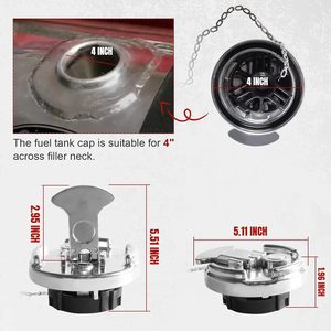 Bouchon de réservoir de carburant avec clé pour camions Peterbilt, couvercle verrouillable en aluminium - Product Image 2