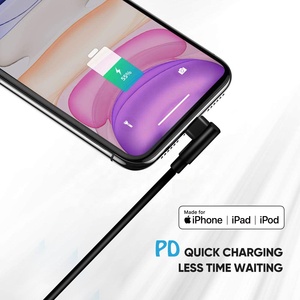 USB C a Lightn ING Cable Ángulo recto 3,3 pies Ideal para jugar juegos iPhone Cable de carga rápida de 90 grados para iPhone 13 <span class=keywords><strong>Pro</strong></span> Max - Product Image 4