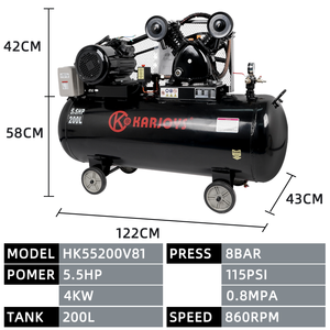 Venta Directa de Fábrica Compresor de Aire Industrial Silencioso Eléctrico de 200L para Coche - Product Image 3