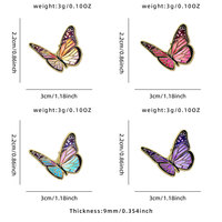 Broches de esmalte de mariposas y polillas coloridos, insignias metálicas de insectos de dibujos animados (Lepidoptera), broches decorativos, regalo de joyería al por mayor