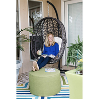 Fauteuil suspendu ergonomique en rotin avec support, fauteuil œuf moderne en osier et rotin, mobilier de jardin pour balcon