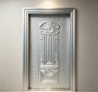 Panneau de porte décoratif en métal gaufré pour maison locative, appartement, entrée de bâtiment, acier laminé PVC