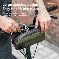 ROCKBROS Sac de vélo en tissu réutilisable respectueux de l'environnement Sac de guidon de vélo pliable étanche pour vélo de route VTT pour le cyclisme