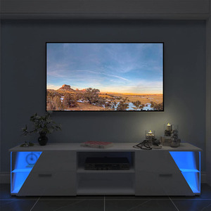 Mobile <span class=keywords><strong>TV</strong></span> <span class=keywords><strong>con</strong></span> <span class=keywords><strong>LED</strong></span> dal Design Moderno, <span class=keywords><strong>Pannello</strong></span> <span class=keywords><strong>Porta</strong></span> Asimmetrico e Irregolare, Espositore Personalizzato - Product Image 6