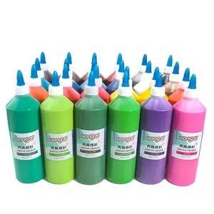 Perlengkapan cat akrilik jumlah besar 24 warna, perlengkapan cat artis tidak beracun 500 ml untuk kanvas kayu kain batu kaca kerajinan kertas