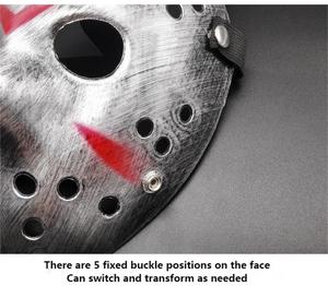 หน้ากากเจสัน วอร์ฮีสสีแดงและสีขาวทำจากอีวีเอแบบเต็มหน้าสำหรับงานปาร์ตี้ฮาโลวีนสุดหลอน พร้อมแบตเตอรี่ในตัว - Product Image 4