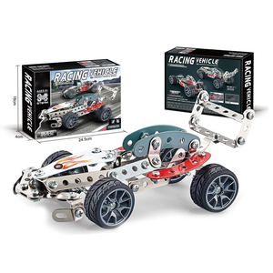 Fai da te assemblaggio 3D semirimorchi in lega di veicoli modello di blocco di costruzione giocattolo in metallo blocchi di costruzione Kit giocattoli per bambini - Product Image 4