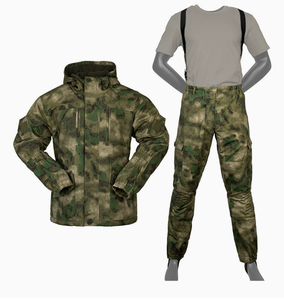 Combinaison chaude d'hiver DFG01 Gorka, doublure polaire épaisse, design camouflage spécial, veste et pantalon avec bretelles croisées. - Product Image 3
