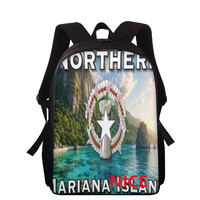 Sac à dos en polyester personnalisé de haute qualité avec impression Saipan, impression par transfert thermique, sac à dos pour étudiants, voyages, usage quotidien et cadeau de vacances