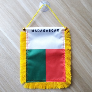 <span class=keywords><strong>Bandera</strong></span> de Madagascar Pequeña de Poliéster Satinado, Elegante <span class=keywords><strong>Bandera</strong></span> con Ventosa, Empaquetada Individualmente para Decoración de Fiestas y Automóviles - Product Image 2