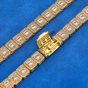 สร้อยคอจี้ทรงลูกบาศก์เงินแท้ 925 ประดับเพชรโมอิสซาไนต์ทรงสี่เหลี่ยมแบบฮิปฮอป VVS ระยิบระยับ ผ่านการทดสอบเพชร GRA พร้อมสายสร้อย - Product Image 2