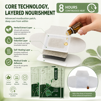 Patch chauffant non tissé aux herbes avec huile essentielle indépendante de 1,5 ml, patch de moxibustion auto-chauffant, coussinet chauffant pour le corps