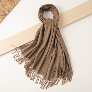 Bulk Wholesale Solid Color <b>Wool</b> Scarf, Unisex Soft Warm Winter Casual Scarf - Product Image 1