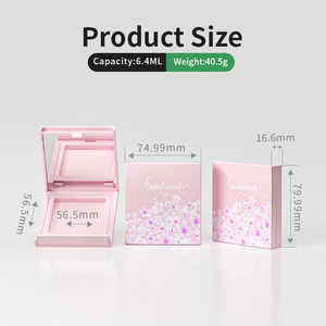 Custom Refillable Product Cosmetic Packaging Empty Plastic Compact Powder <b>Matte</b> square Compact case - Product Image 3