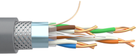 Kabel LAN SFTP CAT5E Indoor PVC/LSZH Jacket UTP 8 Konduktor Tembaga Solid 1M/5M