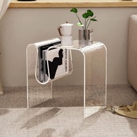 Table basse moderne décorative populaire pour salon, petite table de chevet pour chambre à coucher, table d'appoint authentique en acrylique