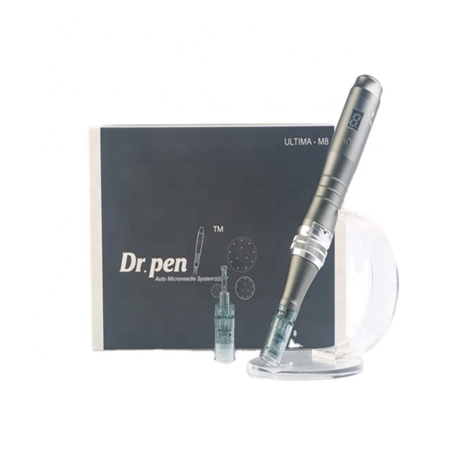 Д-р ручка m8-w microneedling дермы ручка круглый беспроводной цифровой косметического ухода за последние нано кожа прокатки коллаген инъекции дермы ручка