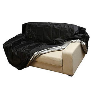 Outdoor Furniture Cover 210D Oxford Cloth with Silver Coating Waterproof <b>Black</b> Bench Protector for <b>Chairs</b> - Product Image 1