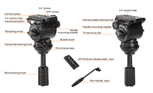 E-IMAGE EK523 Kit de Trípode Flexible Profesional de Fibra de Carbono con Bolsa de Transporte, Capacidad de Carga de 10 kg, Portátil para Cámara de Video - Product Image 6