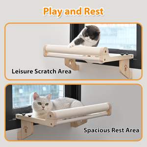 Jendela tempat tidur gantung kucing dalam ruangan kokoh mudah diatur kayu tempat tidur kucing ambang jendela lemari laci samping tempat tidur tidak perlu bor goresan kucing - Product Image 4