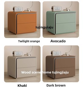 Smart Minimal Modern Solid Pine Wood Adjustable Storage <strong>Nightstand</strong> with Double Drawers for Bedroom Living Room Bedroom Furniture - Product Image 4