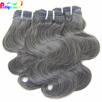 Vente chaude 2025 nouveaux produits capillaires noirs mélangés gris faisceaux de cheveux corps ondulé sel et poivre couleur cheveux humains frontaux fermetures