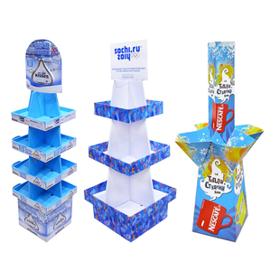 圣诞现代可折叠环保超市促销展示架多层蛋糕甜品玩具再生纸板架 - Product Image 3