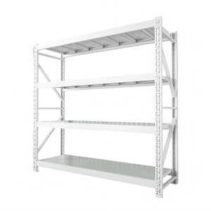 Sistema de Estanterías Industriales Ajustables sin Pernos para Paletas, 4 Niveles, Estantes de Almacenamiento de Metal y Acero Ecológicos - Product Image 1