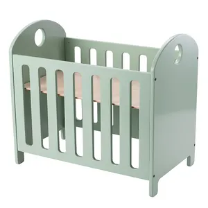 18 inch green fenced Doll Bed miniature furniture with well style designed