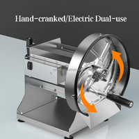 2-in-1 Elektrische Handmatige Groentesnijder/ -schaafmachine, verstelbaar 0-10mm, voor aardappel, wortel, radijs, kleine bedrijven snijmachine
