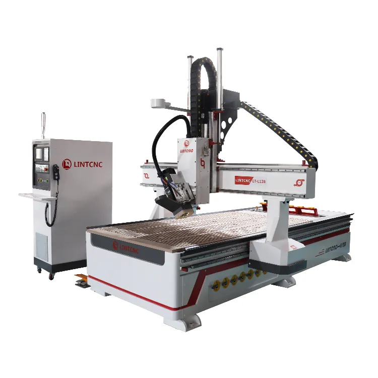 2023 LINT L12B 4 Axis ATC Wood CNC Router for Foam Milling Machine Furniture Woodworking 3D 5D 5 Axis Rotary Spindle