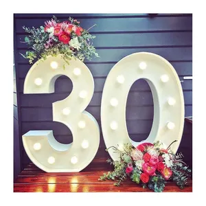 Spot Led numeri di compleanno 4ft grandi luci a LED lettere per tendone per decorazioni di nozze per eventi