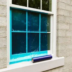 Film adhésif de protection pour fenêtre bleu, 20 m, Film adhésif, bouclier de fenêtre bleu