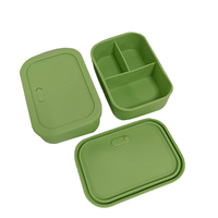 Boîte à lunch en silicone moderne carrée et ronde avec couvercle hermétique, 4 tailles disponibles, compatible micro-ondes, réutilisable, boîte de rangement alimentaire en silicone
