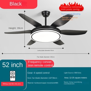 Ventilateur de plafond moderne de style nordique à six pales, corps en acier inoxydable, télécommande, moteur CC, usage domestique, salon, salle à manger, USB, gaz - Product Image 6