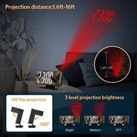 Horloge numérique avec projecteur laser, fonctionnant comme une grande horloge LED de bureau avec projection d'alarme sur le plafond et les murs