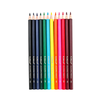 FLOWood – crayons de couleur professionnels à base d'huile, 12 couleurs, boîte en étain pour fournitures scolaires, papeterie de dessin pour artistes