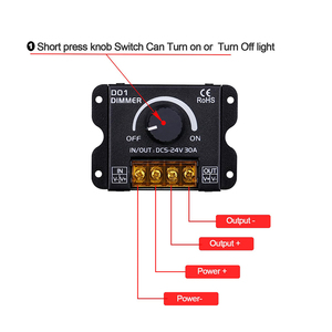 Controlador de Atenuación PWM con Interruptor Remoto Manual ESann para Tiras de Luces LED 5050 3528, DC 5V-24V 30A, Brillo Ajustable - Product Image 3