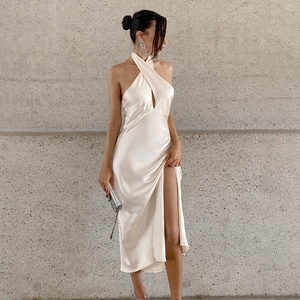 adrianna papell women's beaded cap-sleeve sheath dress A-LINE CUFF SLEEVED CHIFFON MAXI DRESS IN BEIGE | CULT MIA main image 1