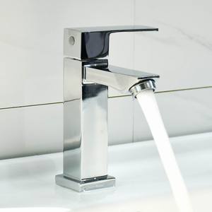 Nhà Máy Phòng Tắm Bồn Rửa Tap Deck Mounted Chrome Đơn Nước Lạnh Rửa Tay Kẽm Cơ Thể Vuông Đơn Xử Lý Lưu Vực Vòi Nhà Cung Cấp - Product Image 5