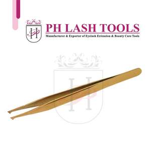 แหนบต่อขนตาปลายสิ่วสีทอง,แหนบปริมาณปลายแหนบสกัดวัสดุไทเทเนียมมืออาชีพ - Product Image 5
