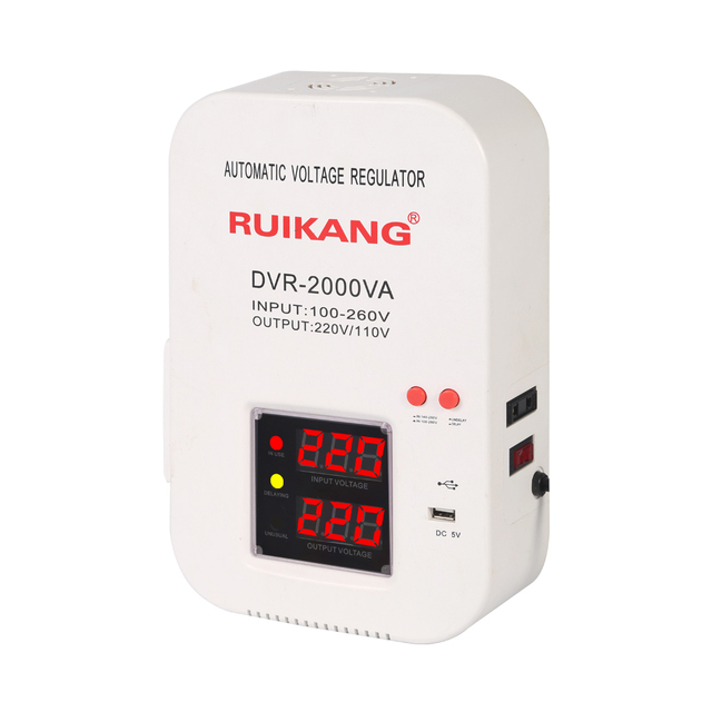 RUIKANG 2000VA Automatic Voltage Regulator Efficient Power Management 100-260V Input 220V/110V Output Made Copper PC Gear Motor
