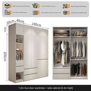 Meubles armoires en bois portes coulissantes armoire de luxe armoire meubles de chambre armoire en bois à trois portes - Product Image 5