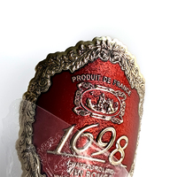 Fournisseur personnalisé Ventes Impression Étiquette de bouteille de vin en métal Autocollant en relief en feuille d'or argentée