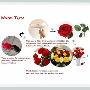 Vente flash - Roses artificielles à longues tiges en soie - Roses rouges - Fleurs pour la maison - Décorations de Noël - Mariage - Saint-Valentin - Product Image 5