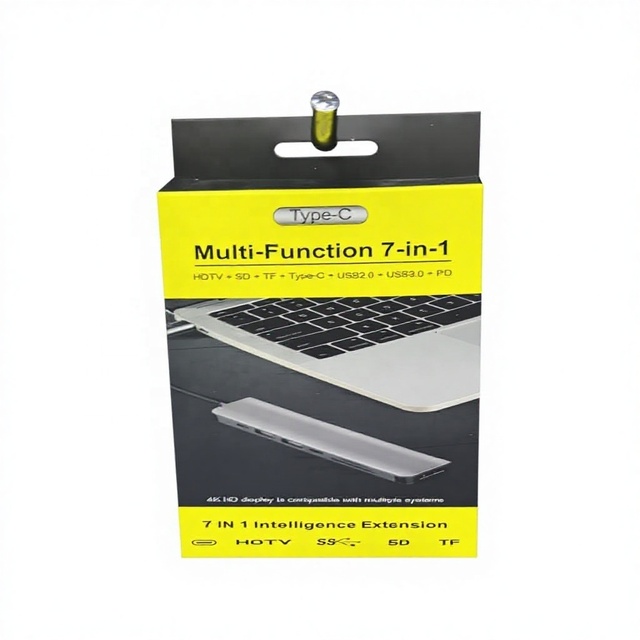 Factory Wholesale USB 3.0 Type-C 7-in-1 Hub Aluminum Alloy Design for Laptop
