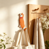 GABANA Décoration d'intérieur : Porte-clés mural flexible en PVC, métal, PU, GEL, auto-adhésif, motif animal mignon, écologique et original