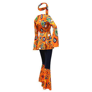 الهيبي النساء كرنفال حفلة هالوين خمر مزهرة 70s80s روك الهيب هوب ديسكو الرجعية تأثيري الزي - Product Image 4