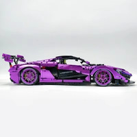 Guli 10617 McLaren P1 Supercar 1:8, Material ABS Electrochapado en Morado, Modelo de Bloques de Construcción Tecnológicos con Batería, para Niños