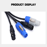 Câble combiné XLR 5 broches DMX PowerCON TRUE1 compatible, câble d'alimentation hybride 14AWG avec isolation PVC IP65, 3FT-25FT